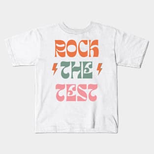 Rock The Test Testing Day Retro Motivational Teacher Student Kids T-Shirt